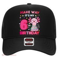 Make Way It's My 6th Birthday Cute Axolotl 6th Birthday Girl Hat thumb 0