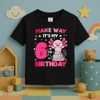Make Way It's My 6th Birthday Cute Axolotl 6th Birthday Girl Toddler T-Shirt thumb 3