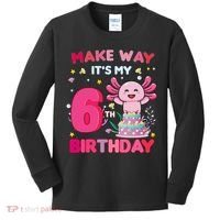 Make Way It's My 6th Birthday Cute Axolotl 6th Birthday Girl Kids Long Sleeve Shirt thumb 0