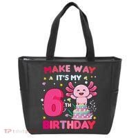 Make Way It's My 6th Birthday Cute Axolotl 6th Birthday Girl Tote Bag thumb 0