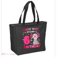 Make Way It's My 6th Birthday Cute Axolotl 6th Birthday Girl Tote Bag thumb 2