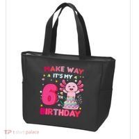 Make Way It's My 6th Birthday Cute Axolotl 6th Birthday Girl Tote Bag thumb 3
