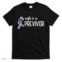 My Wife Is A Previvor Pink &Teal Ribbon Cancer T-Shirt thumb 0