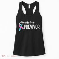 My Wife Is A Previvor Pink &Teal Ribbon Cancer Women's Tank Top thumb 0