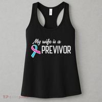 My Wife Is A Previvor Pink &Teal Ribbon Cancer Women's Tank Top thumb 3