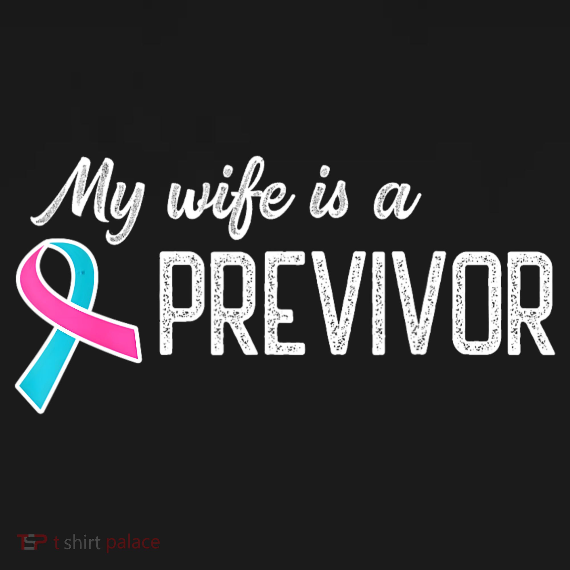 My Wife Is A Previvor Pink &Teal Ribbon Cancer Women's Tank Top