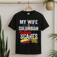 My Wife Is Colombian Colombia Heritage Roots Flag Souvenir T-Shirt thumb 2