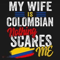 My Wife Is Colombian Colombia Heritage Roots Flag Souvenir T-Shirt thumb 7