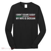 My Wife Is Sicilian Funny Italian American Sicily Gift Long Sleeve Shirt thumb 0
