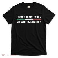 My Wife Is Sicilian Funny Italian American Sicily Gift T-Shirt thumb 0