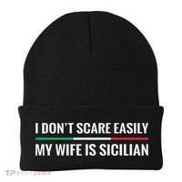 My Wife Is Sicilian Funny Italian American Sicily Gift Beanie thumb 0
