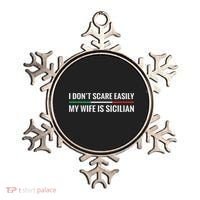 My Wife Is Sicilian Funny Italian American Sicily Gift Ornament thumb 0