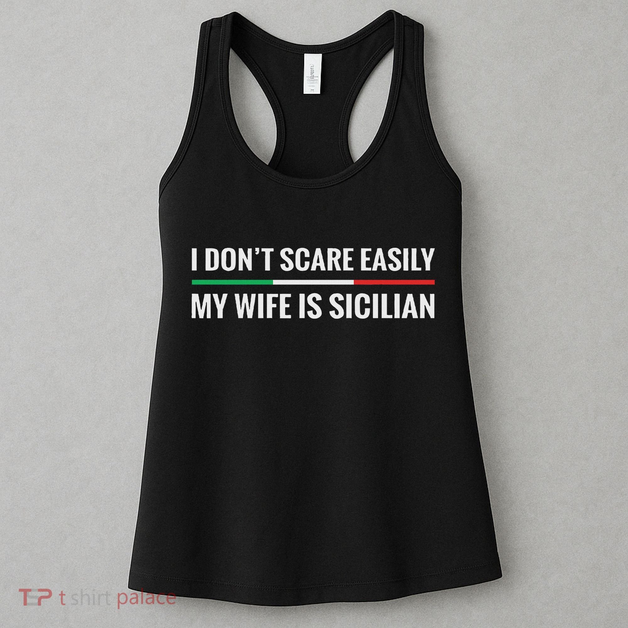 My Wife Is Sicilian Funny Italian American Sicily Gift Women's Tank Top