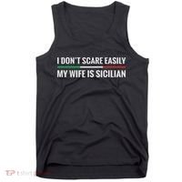 My Wife Is Sicilian Funny Italian American Sicily Gift Tank Top thumb 0