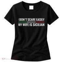My Wife Is Sicilian Funny Italian American Sicily Gift Women's T-Shirt thumb 0