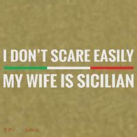 My Wife Is Sicilian Funny Italian American Sicily Gift Garment-Dyed Women's Muscle Tee thumb 6