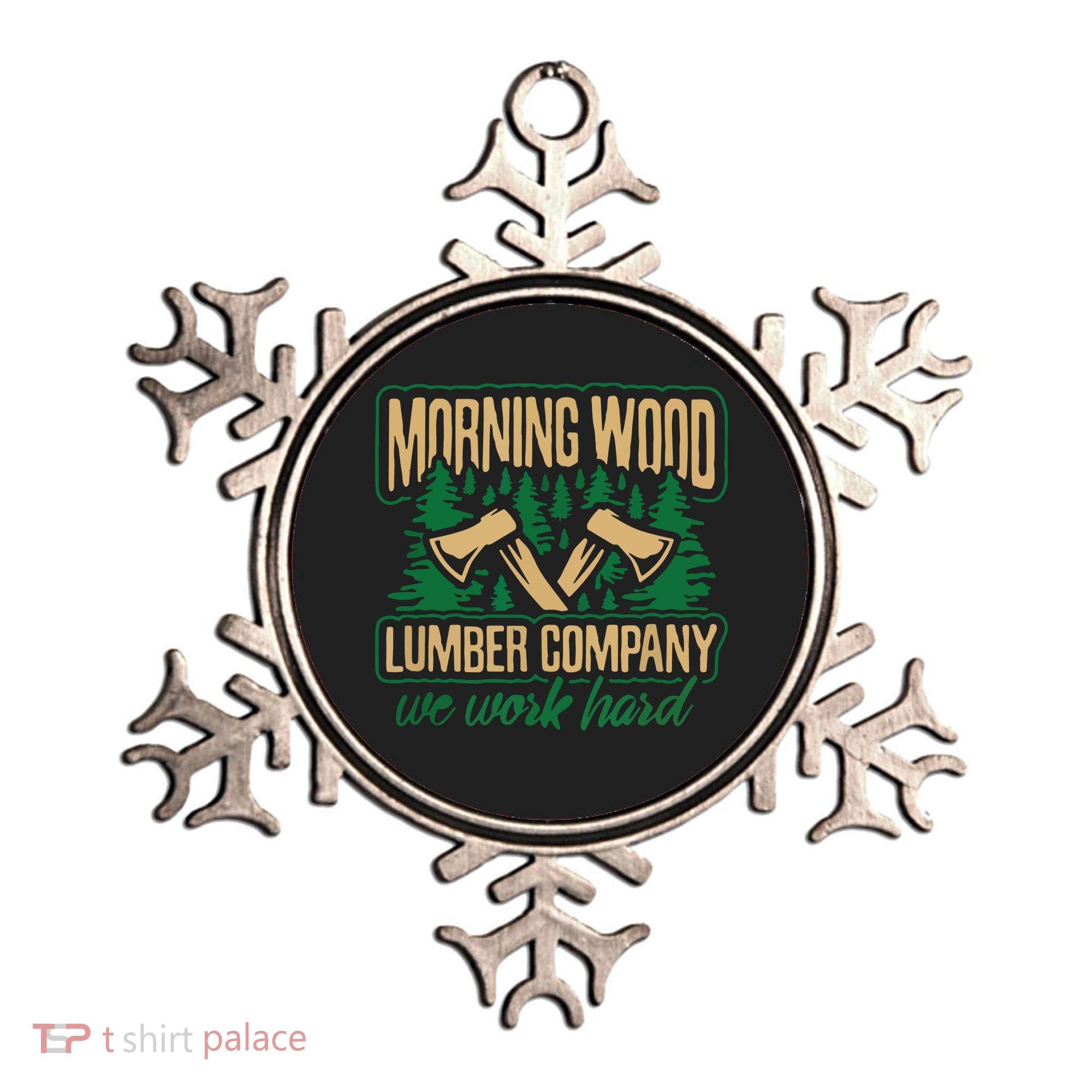 Morning Wood Lumber Company Funny Lumberjack Dad Ornament
