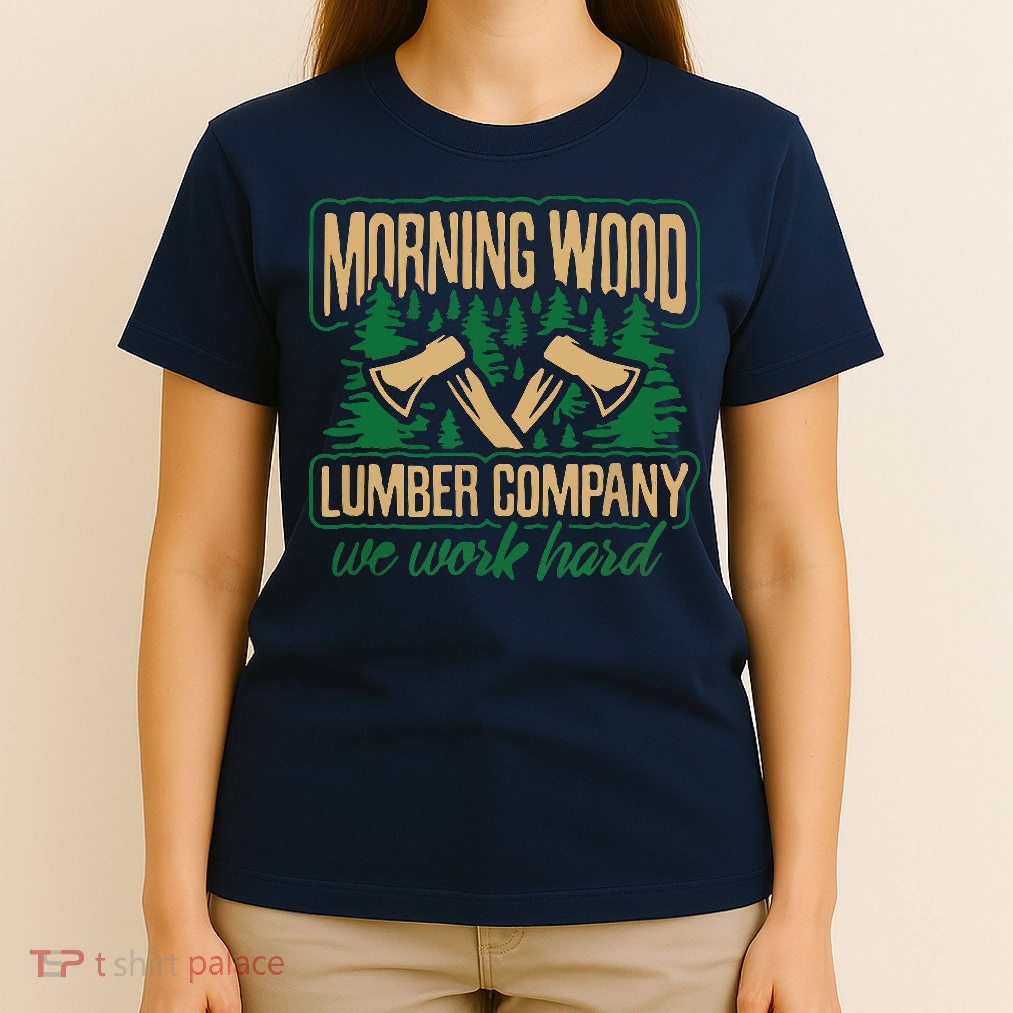 Morning Wood Lumber Company Funny Lumberjack Dad T-Shirt