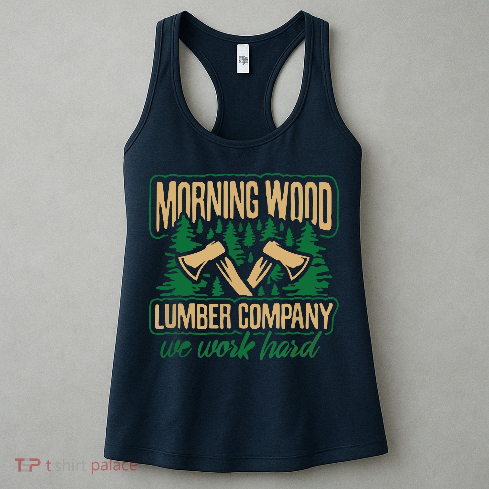 Morning Wood Lumber Company Funny Lumberjack Dad Women's Tank Top