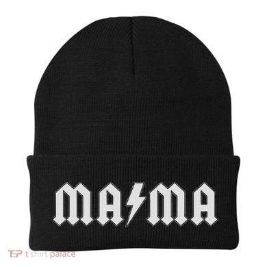 Mama With Lightning Bolt Rock And Roll Mom Beanie