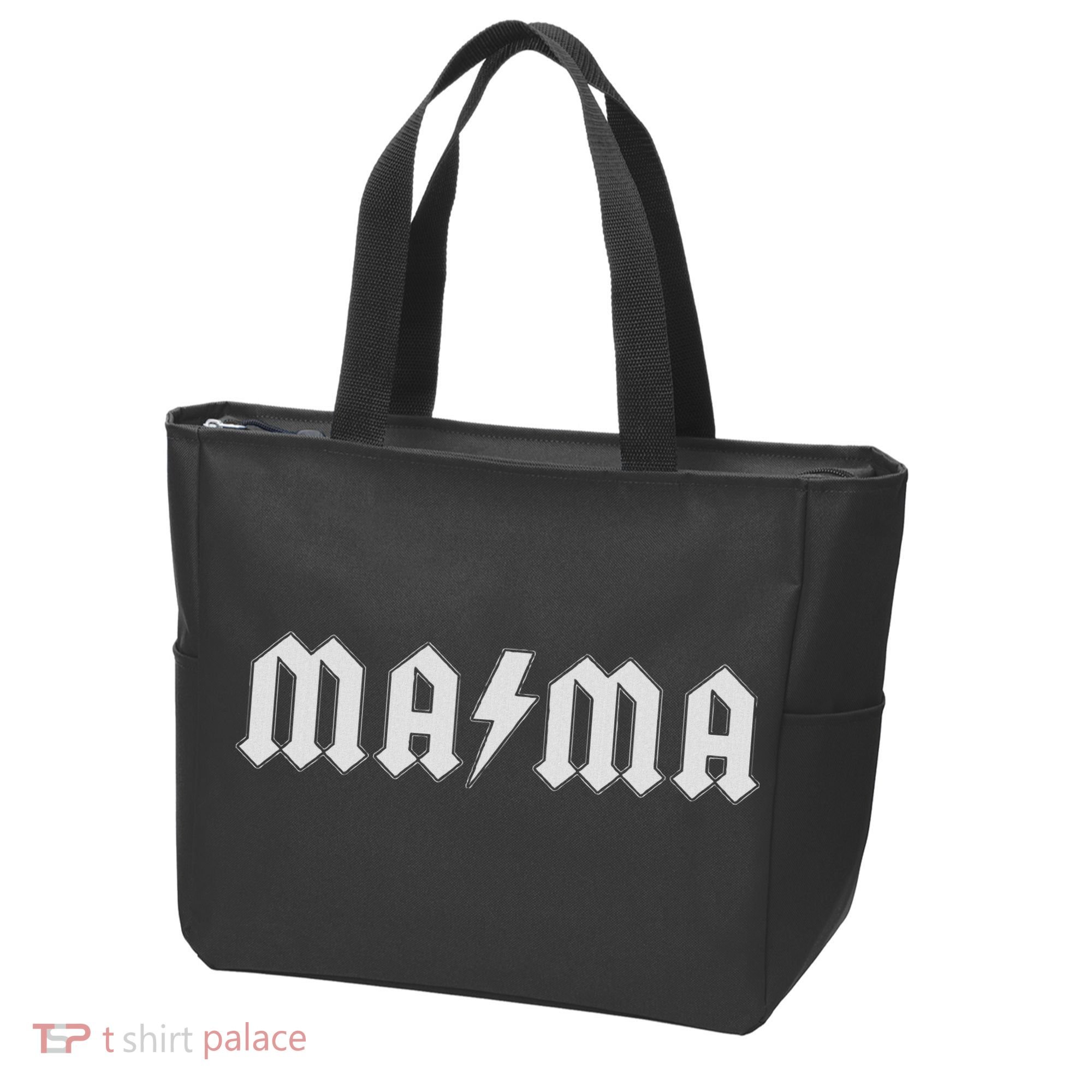 Mama With Lightning Bolt Rock And Roll Mom Tote Bag