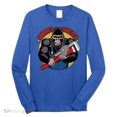 Monkey Wrench Mechanic Grease Monkey Car Repair Technician Cute Gift Long Sleeve Shirt