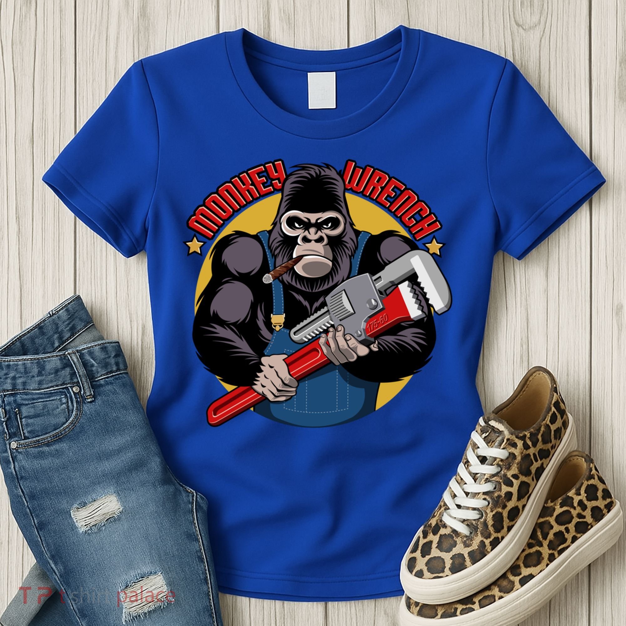 Monkey Wrench Mechanic Grease Monkey Car Repair Technician Cute Gift Women's T-Shirt