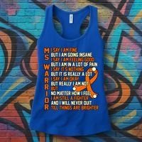 Ms Warrior Multiple Sclerosis Awareness Graphic Gift Women's Tank Top thumb 3