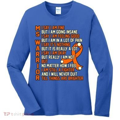 Ms Warrior Multiple Sclerosis Awareness Graphic Gift Women's Long Sleeve Shirt
