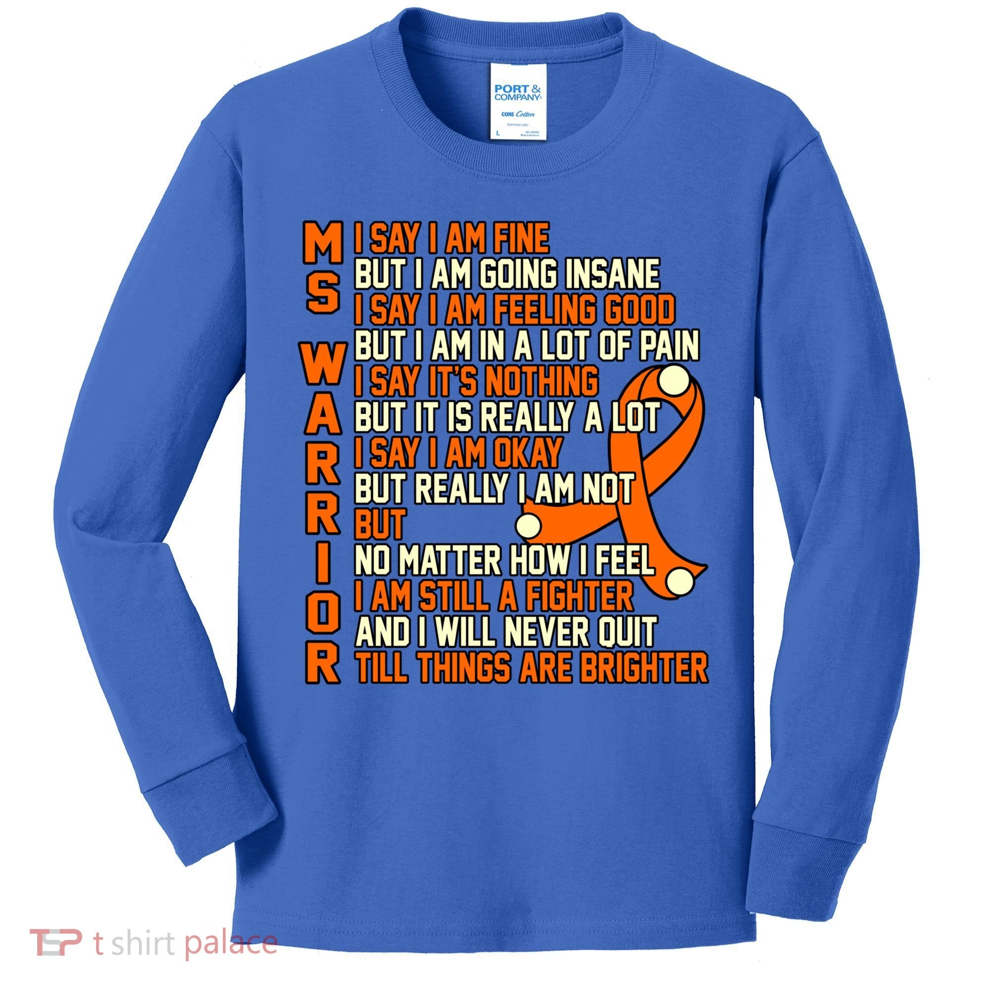 Ms Warrior Multiple Sclerosis Awareness Graphic Gift Kids Long Sleeve Shirt