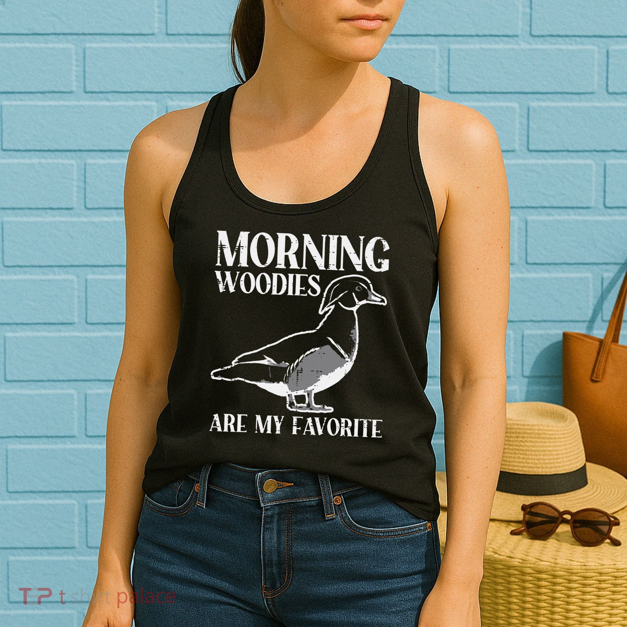 Morning Woody My Favorite Duck Hunting Funny Hunter Women's Tank Top