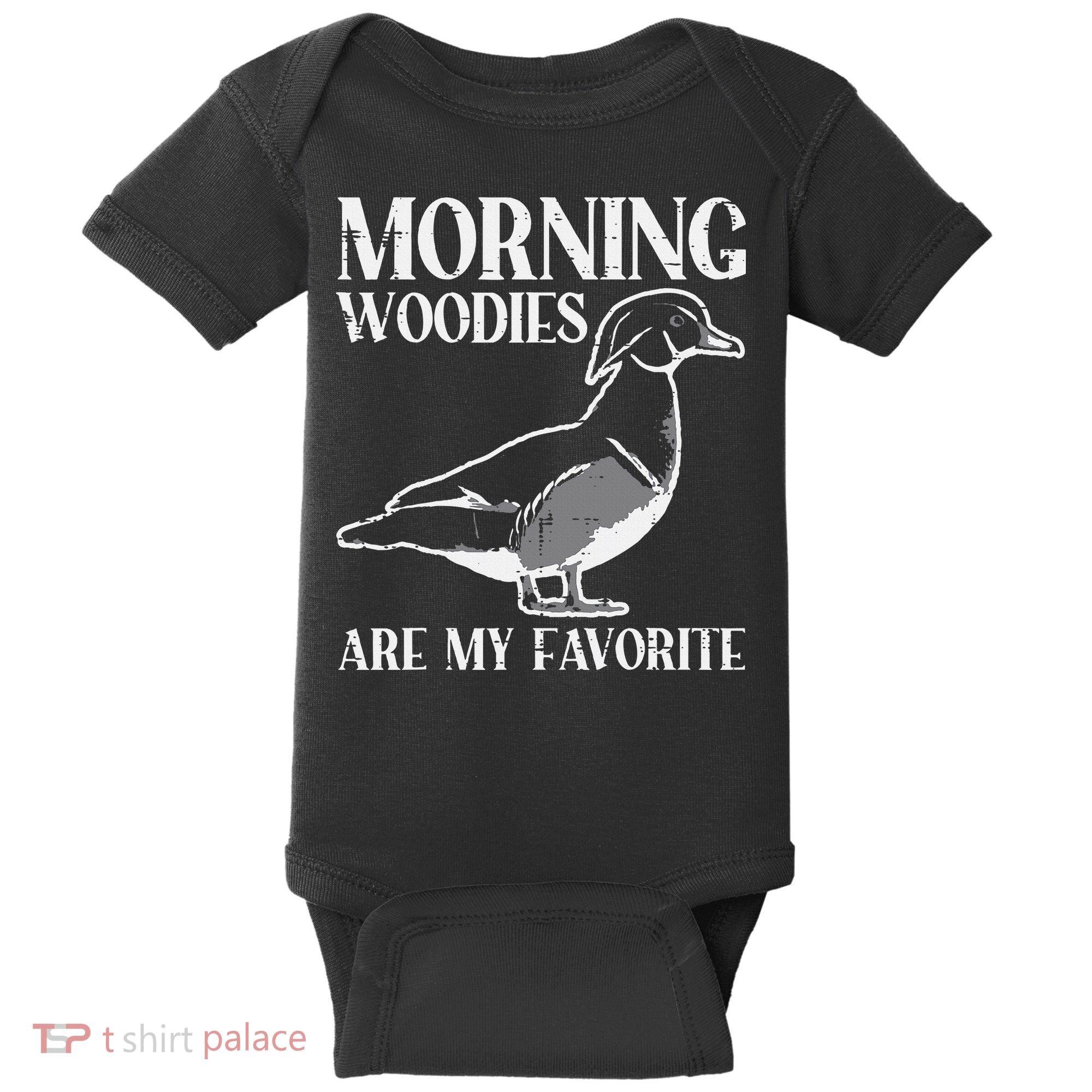 Morning Woody My Favorite Duck Hunting Funny Hunter Baby Bodysuit