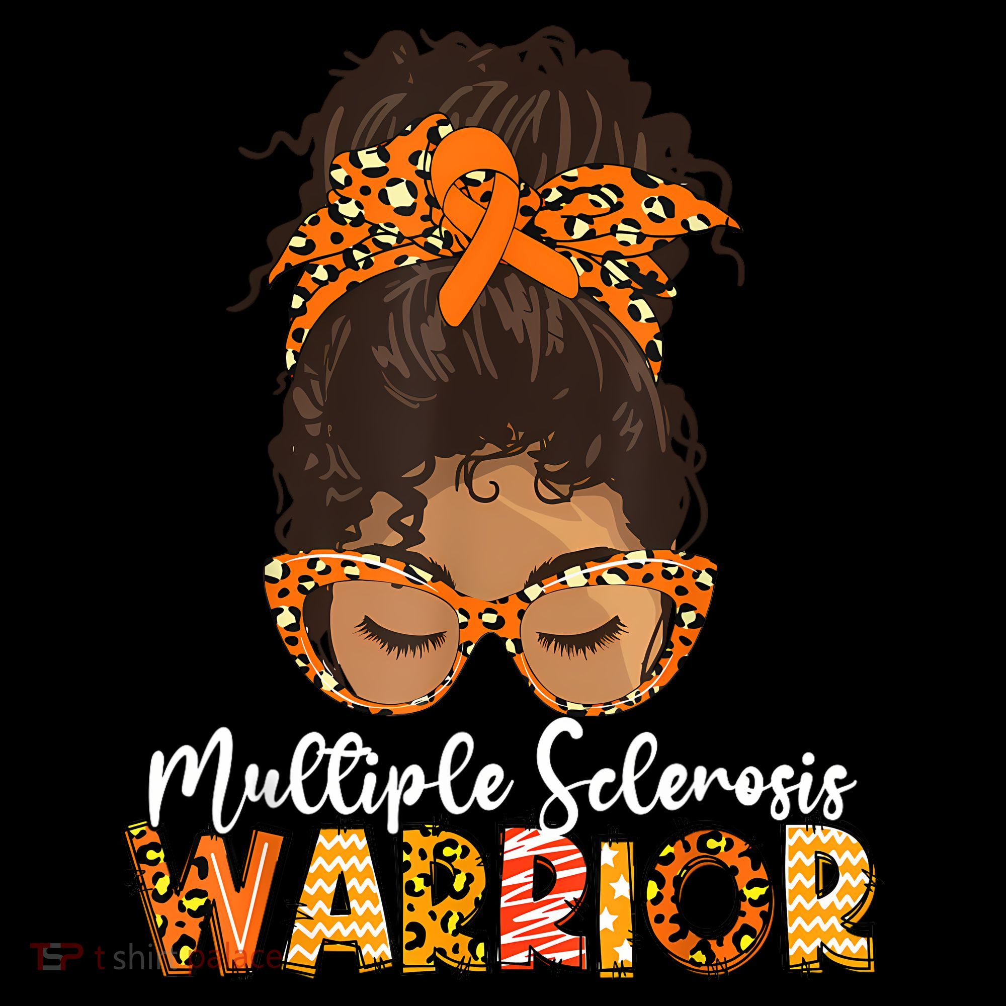  MS Warrior Messy Bun - Multiple Sclerosis Awareness Ornament