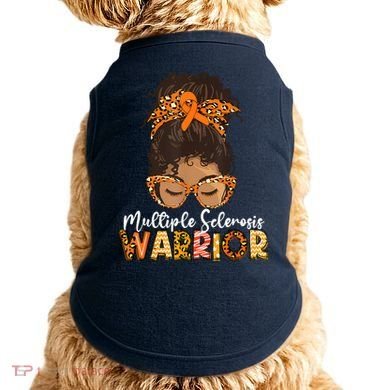  MS Warrior Messy Bun - Multiple Sclerosis Awareness Doggie Tank