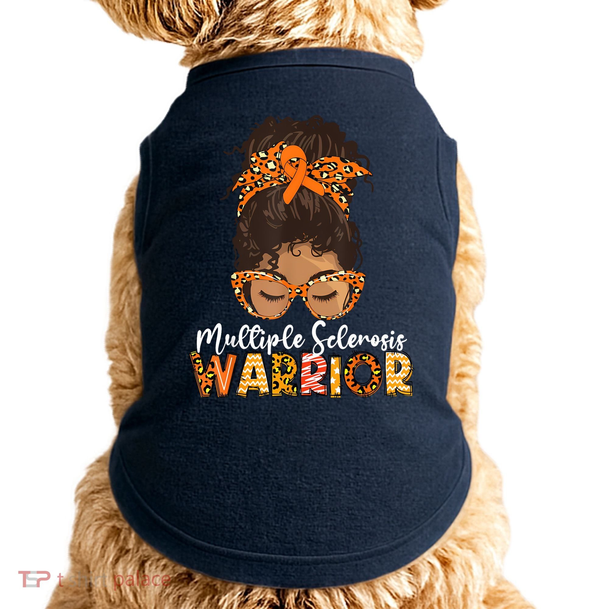  MS Warrior Messy Bun - Multiple Sclerosis Awareness Doggie Tank