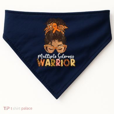  MS Warrior Messy Bun - Multiple Sclerosis Awareness USA-Made Doggie Bandana
