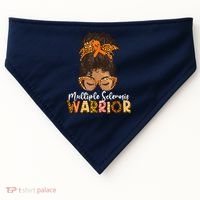  MS Warrior Messy Bun - Multiple Sclerosis Awareness USA-Made Doggie Bandana thumb 0