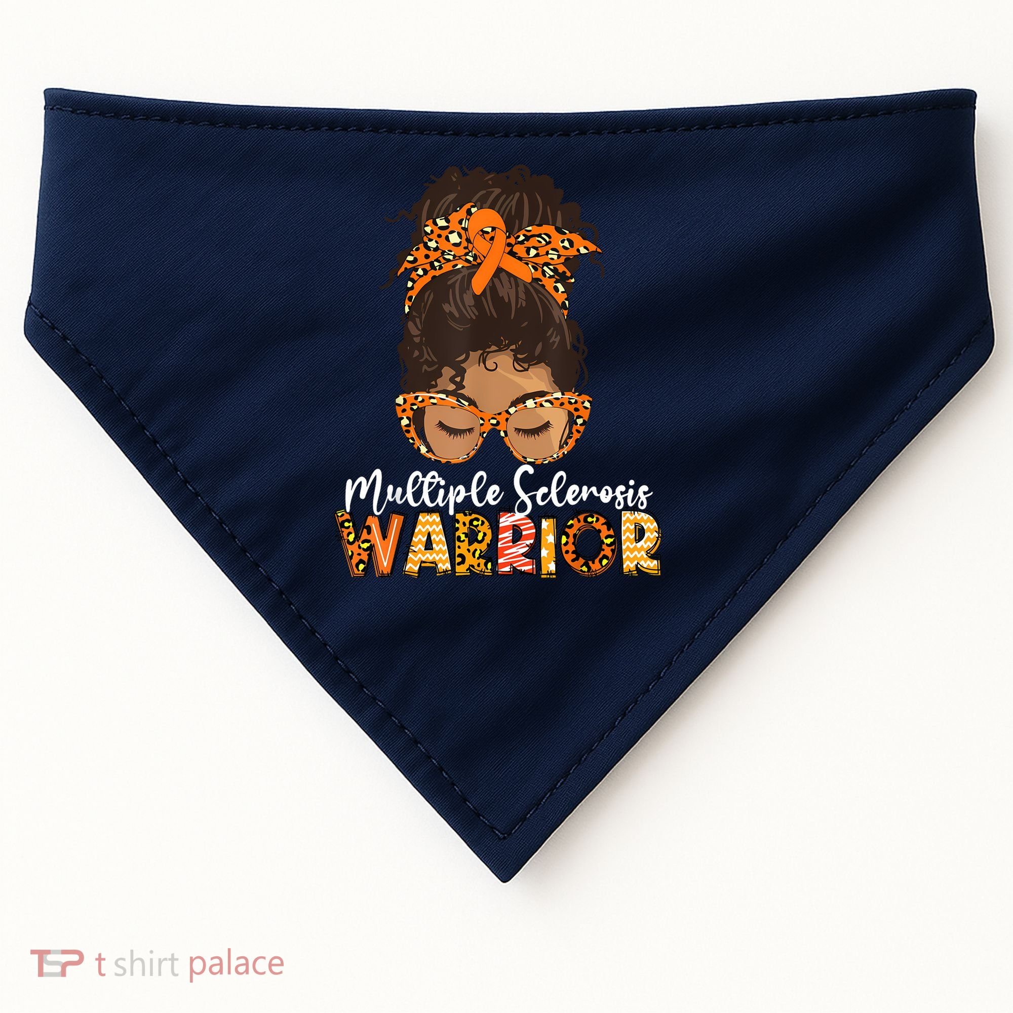  MS Warrior Messy Bun - Multiple Sclerosis Awareness USA-Made Doggie Bandana