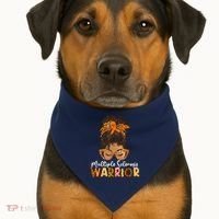 MS Warrior Messy Bun - Multiple Sclerosis Awareness USA-Made Doggie Bandana thumb 1