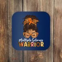  MS Warrior Messy Bun - Multiple Sclerosis Awareness Coaster thumb 0
