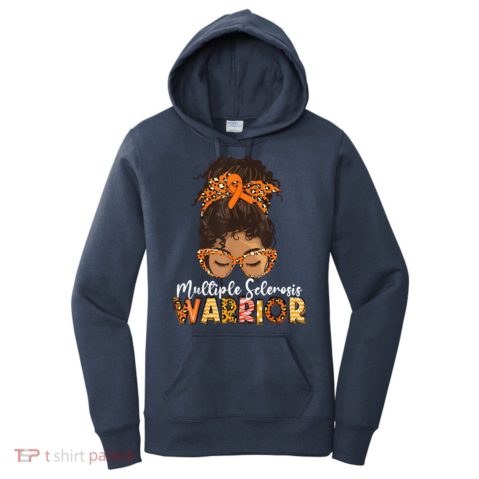  MS Warrior Messy Bun - Multiple Sclerosis Awareness Women's Hoodie