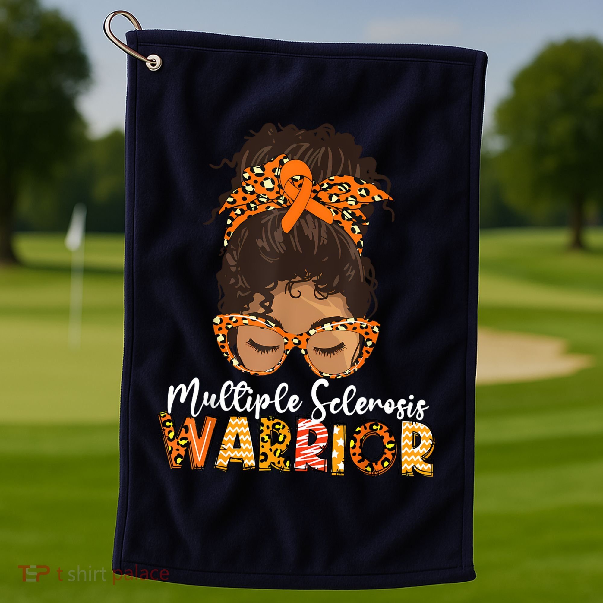  MS Warrior Messy Bun - Multiple Sclerosis Awareness Golf Towel