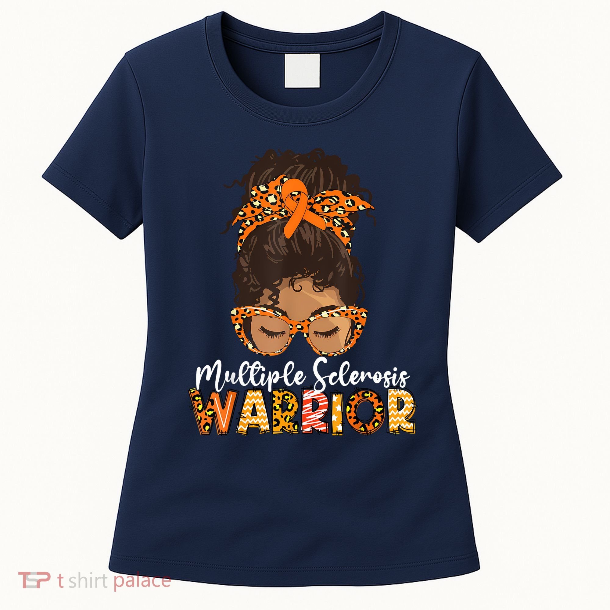  MS Warrior Messy Bun - Multiple Sclerosis Awareness Women's T-Shirt