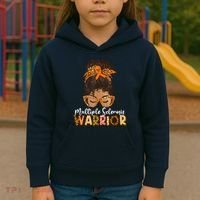  MS Warrior Messy Bun - Multiple Sclerosis Awareness Kids Hoodie thumb 3
