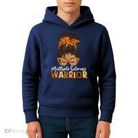  MS Warrior Messy Bun - Multiple Sclerosis Awareness Kids Hoodie thumb 4