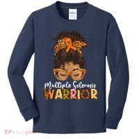  MS Warrior Messy Bun - Multiple Sclerosis Awareness Kids Long Sleeve Shirt thumb 0