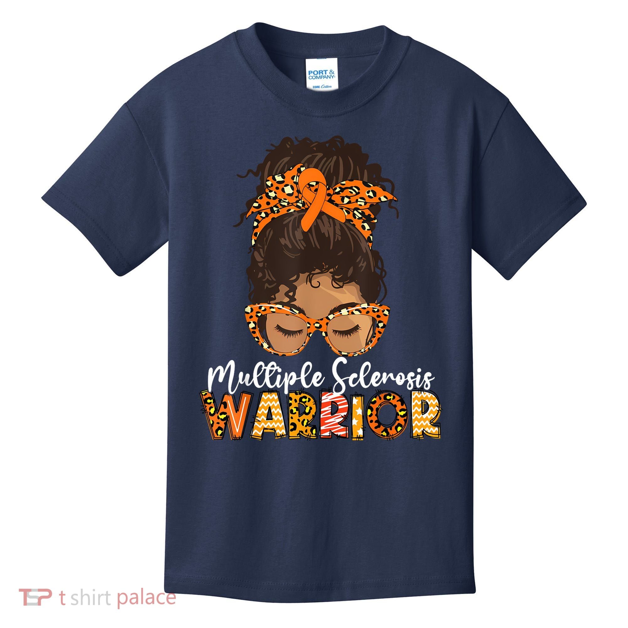  MS Warrior Messy Bun - Multiple Sclerosis Awareness Kids T-Shirt