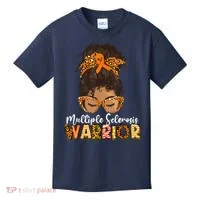  MS Warrior Messy Bun - Multiple Sclerosis Awareness Kids T-Shirt thumb 0