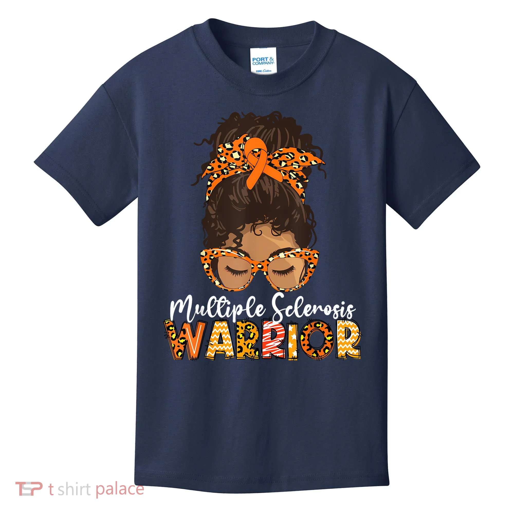  MS Warrior Messy Bun - Multiple Sclerosis Awareness Kids T-Shirt