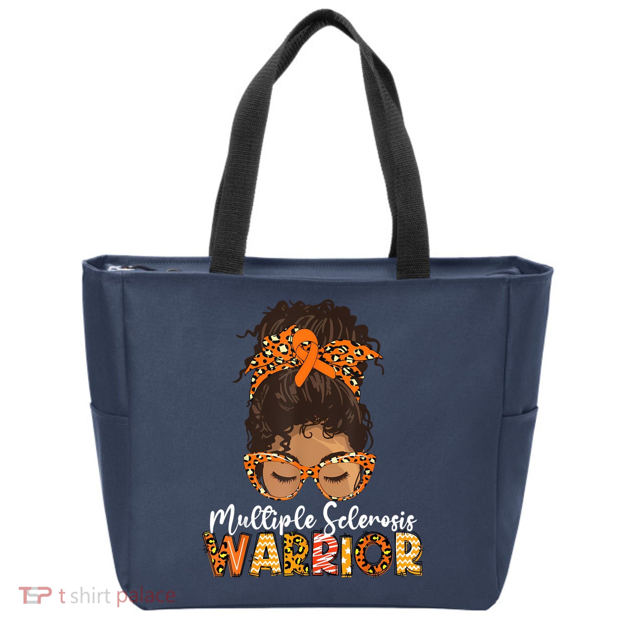  MS Warrior Messy Bun - Multiple Sclerosis Awareness Tote Bag